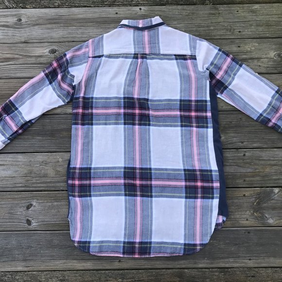 DKNY Women Button Front Shirt Dress Plaid Top - Picture 7 of 8